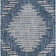 Alfombra rectangular 2x3ft 1pulg color azul y marfil