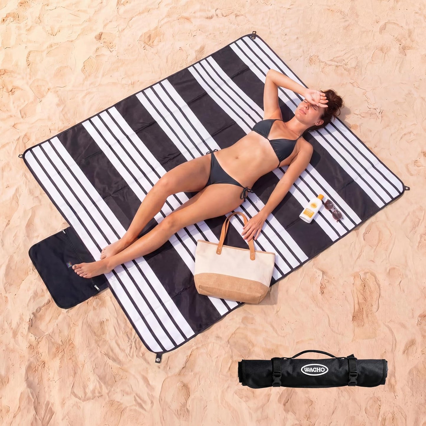 Manta picnic impermeable arena plegable con bolsa