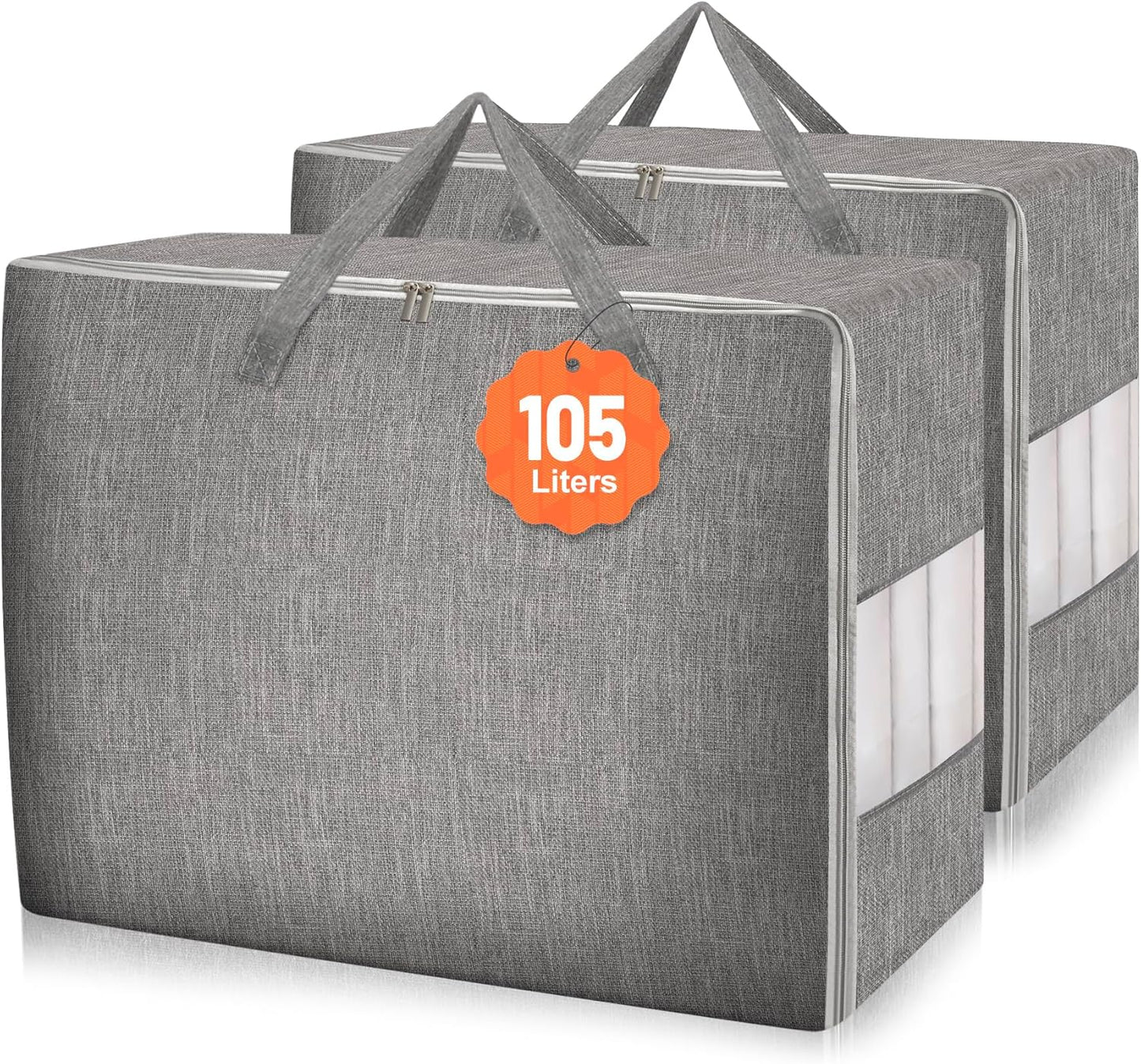 Bolsas almacenamiento edredón grandes con ventana cremallera