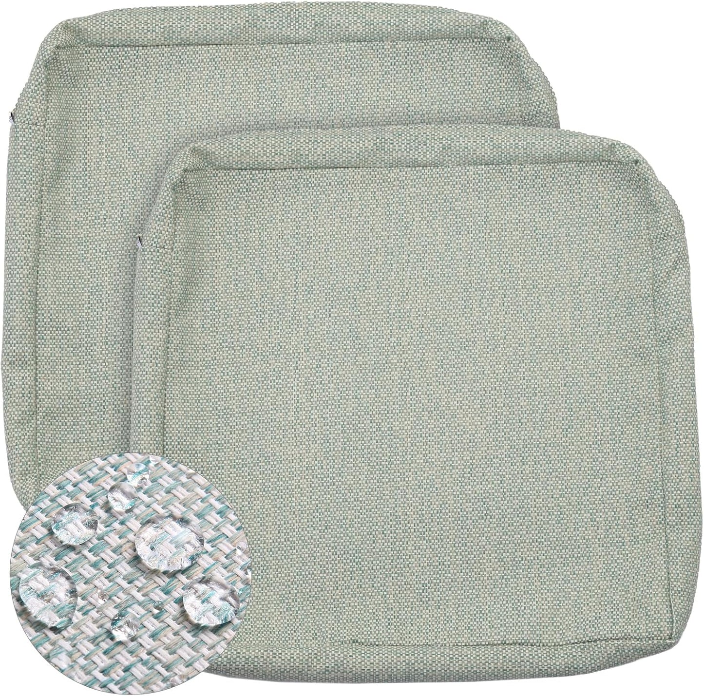 2 Pzas Fundas Cojín 24x22" Impermeables Turquesa