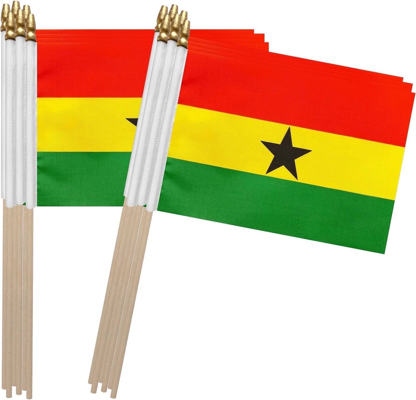 Banderas mano Ghana 5x8pulg pack 12