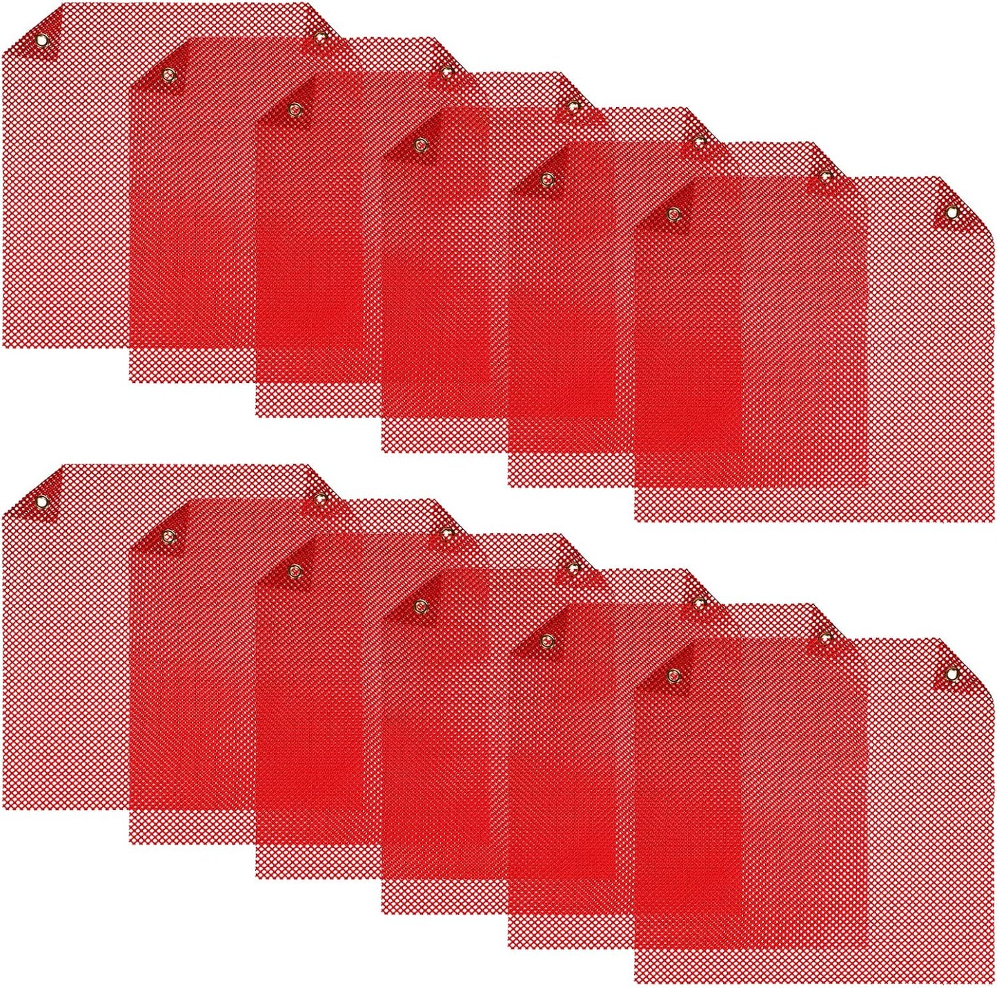 12 Banderas Seguridad 18x18pulg Camiones Malla Resistente