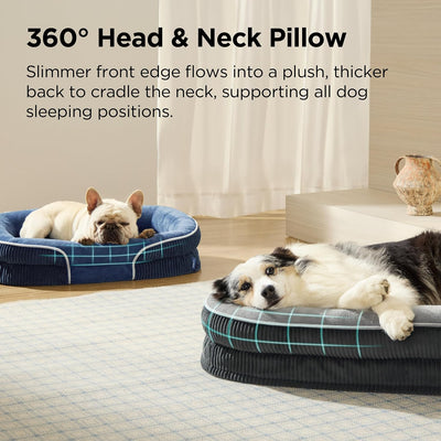 Cama perro ortopédica grande con cubierta impermeable suave grey