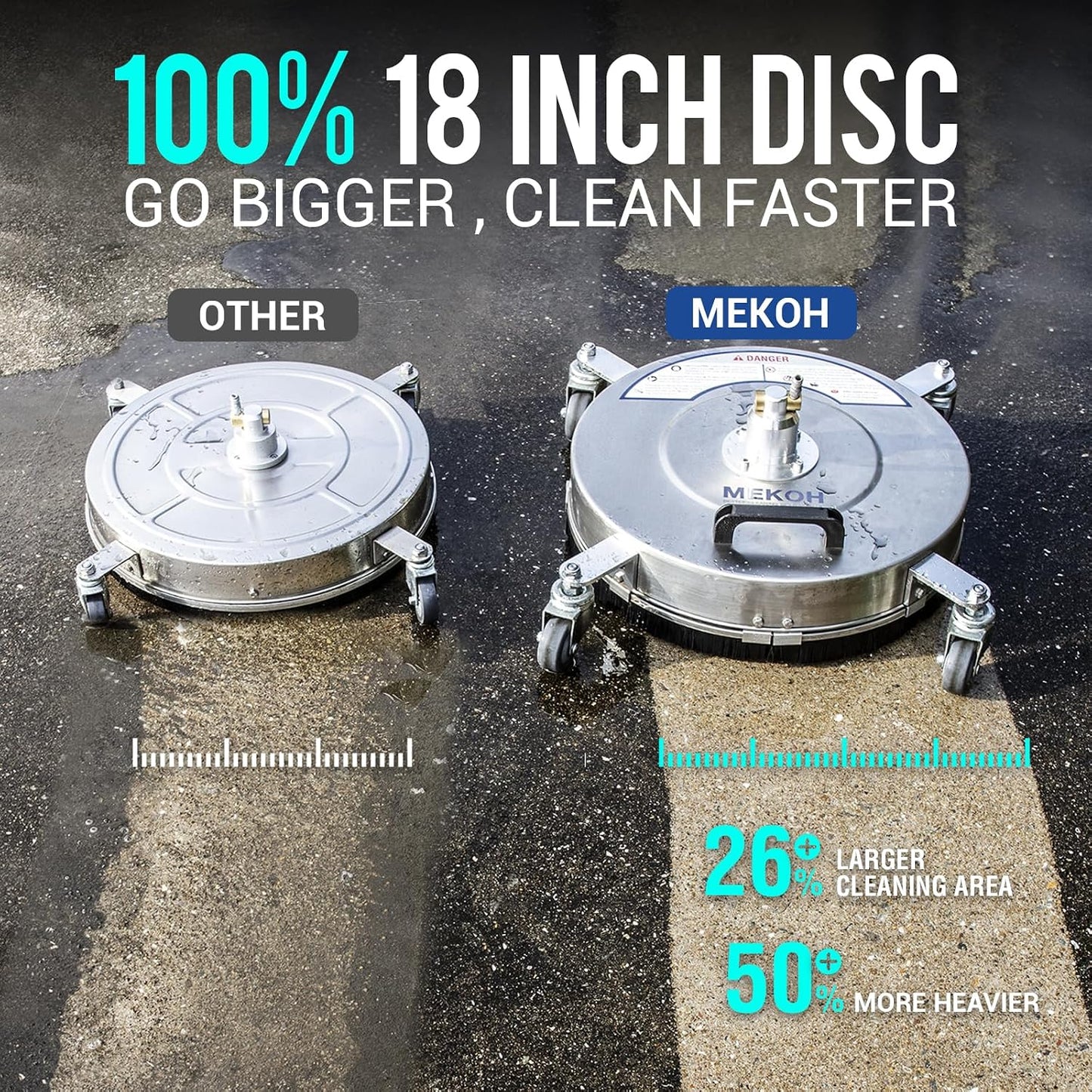 Lavadora presión 4500 PSI 18pulg acero inox