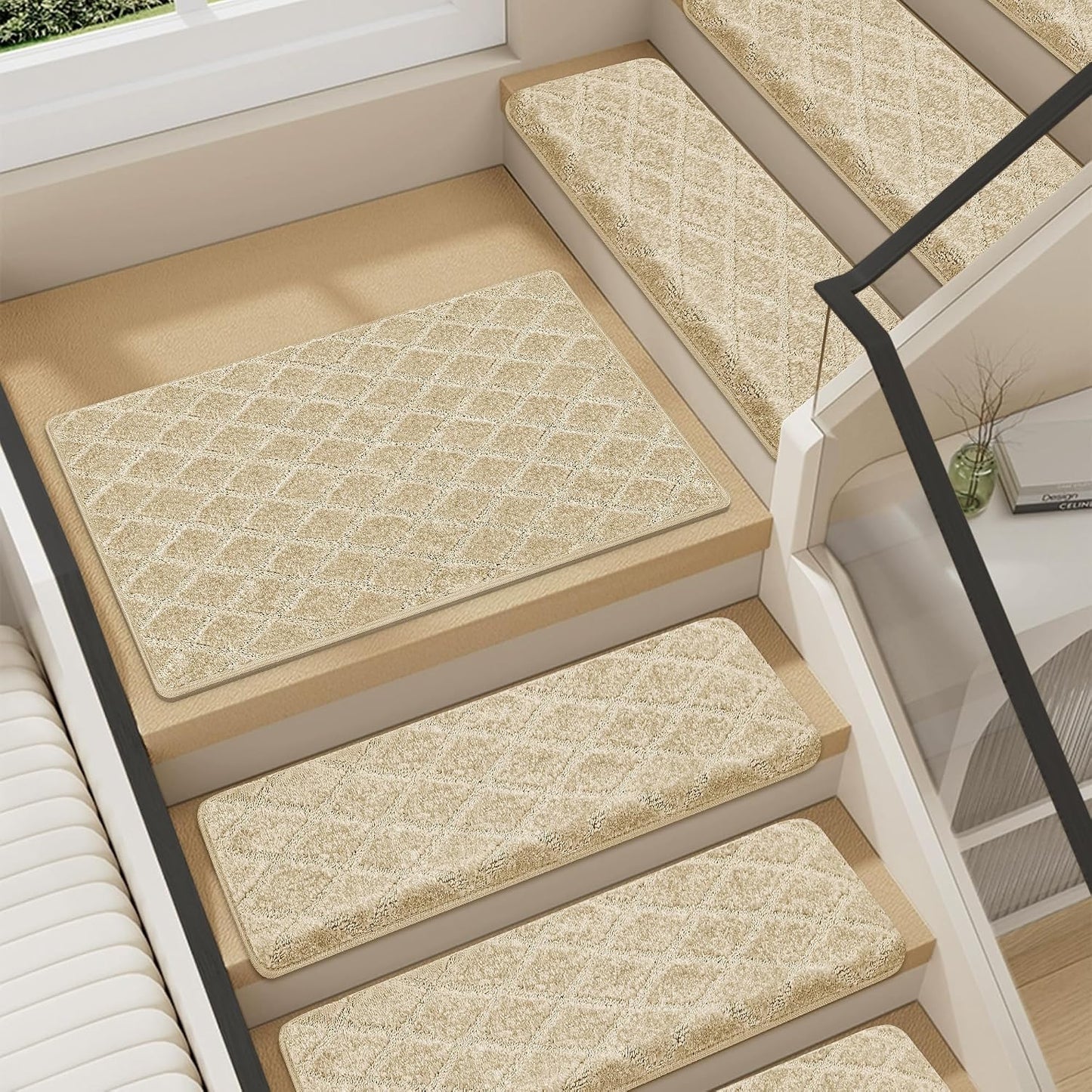 Alfombra peldaños 24x36" adhesiva antiderrap beige
