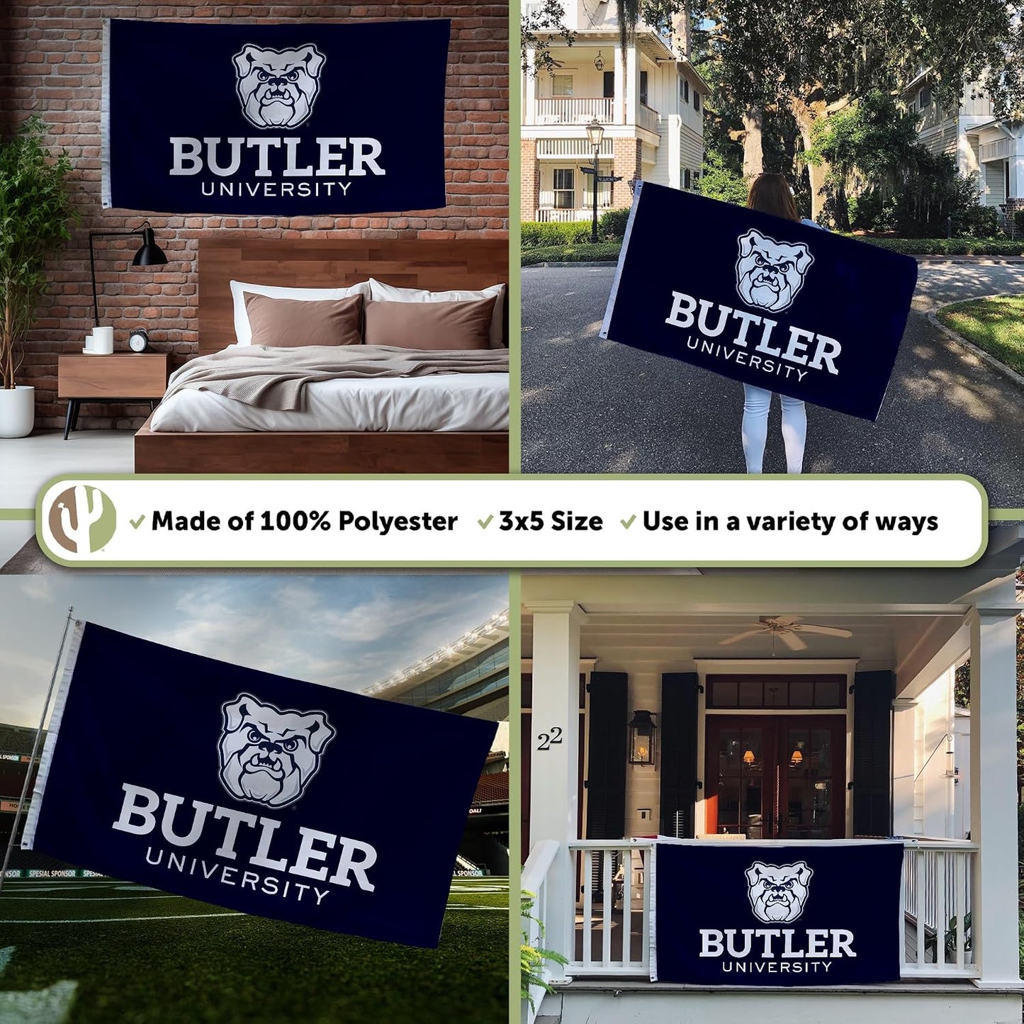 Bandera Bulldogs 3x5ft tela poliéster duradera