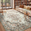 Alfombra sala 5x7ft lavable antiderrap vintage marrón