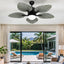 Ventilador techo reversible 44pulg luces control remoto gris
