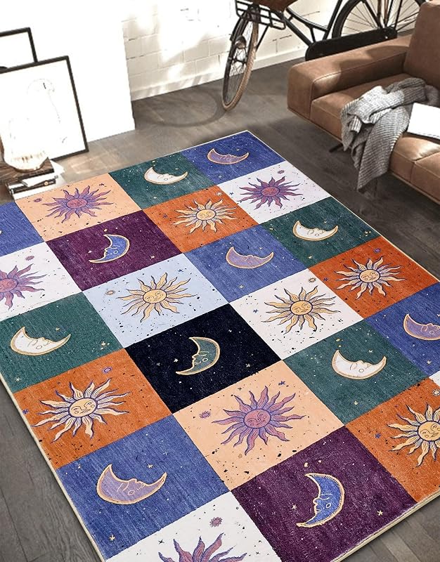 Alfombra bohemia 4x6ft sala cocina estilo hippie