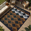 Alfombra impermeable patio 9x12ft reversible para exteriores