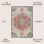 Tapete bohemio 4x6 color crema/naranja
