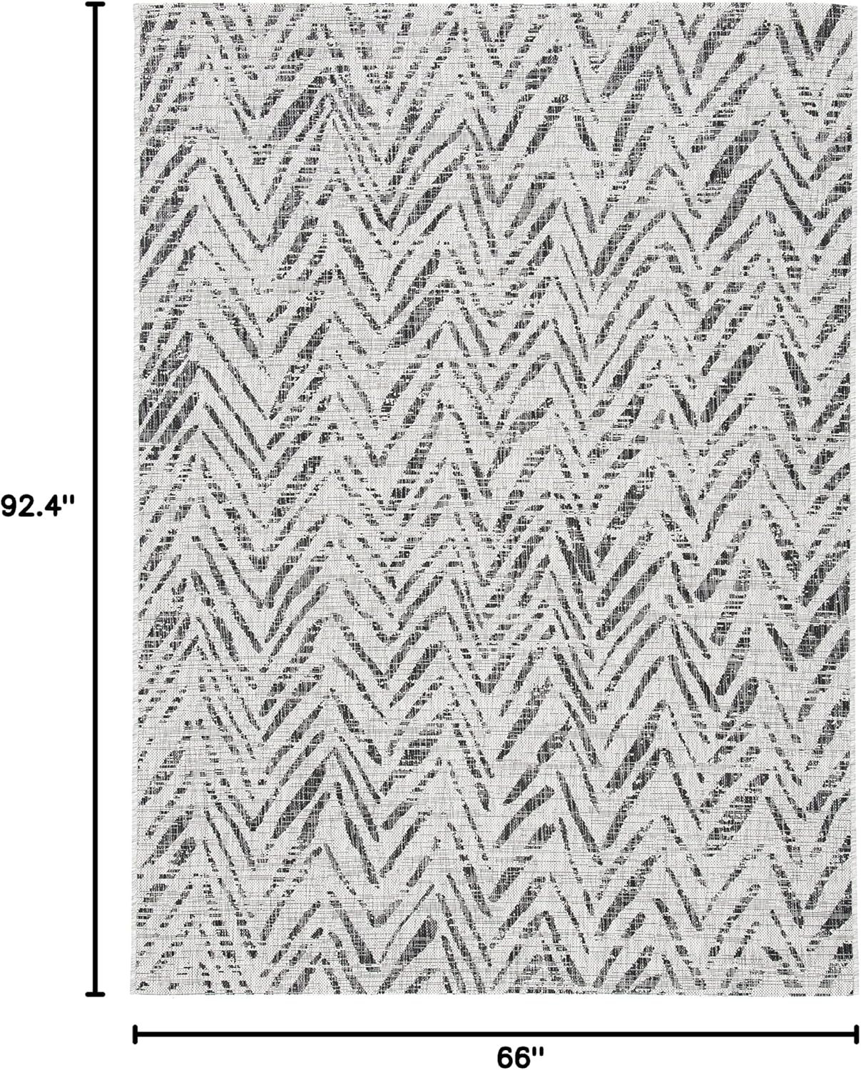 Alfombra lavable exterior 5'5x7'7 gris y negro