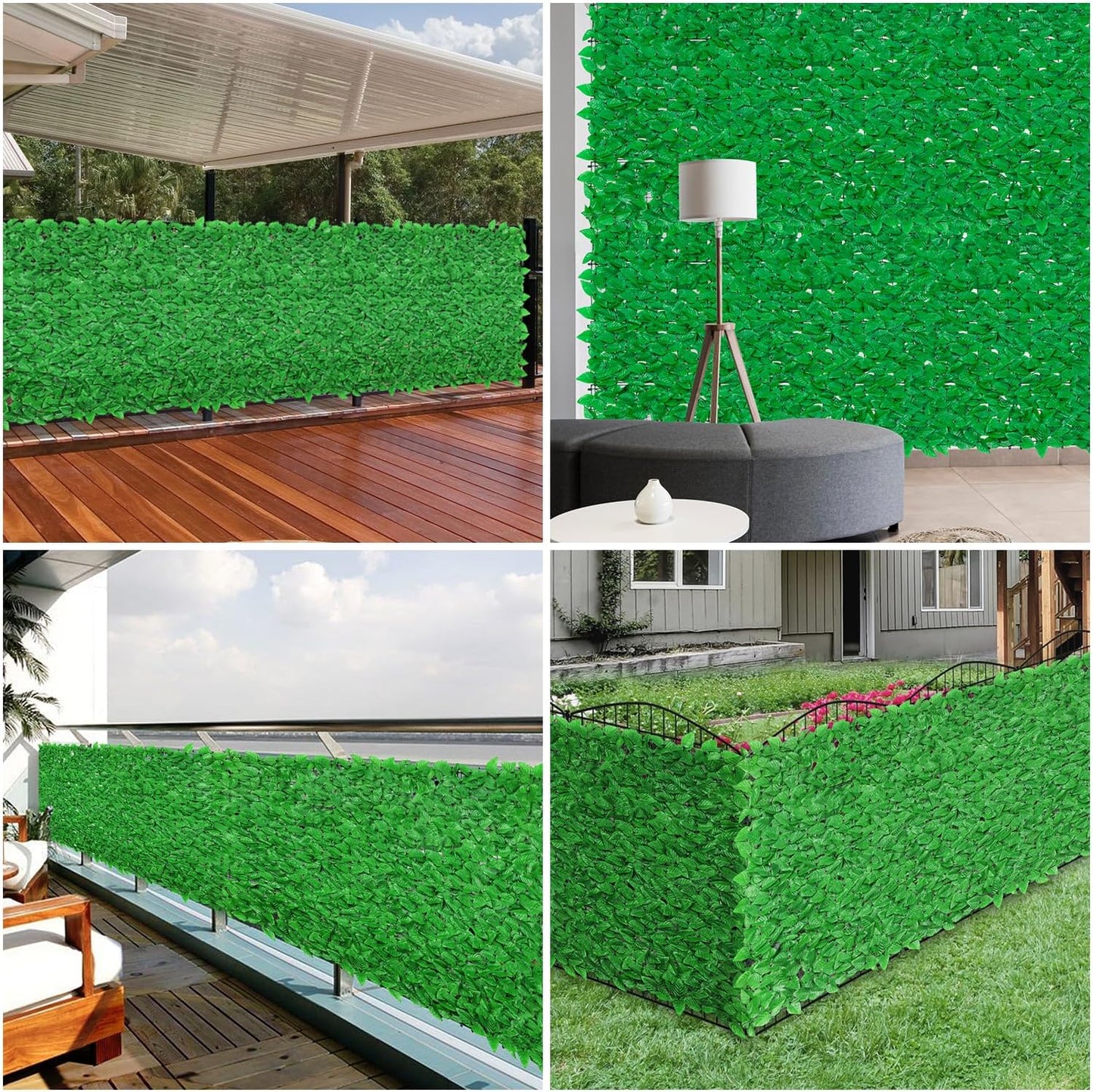 Rejilla privacidad hojas sintéticas 4x8ft para balcón patio