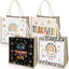4 Pzas Bolsa Burlap con Asas Regalo Docente