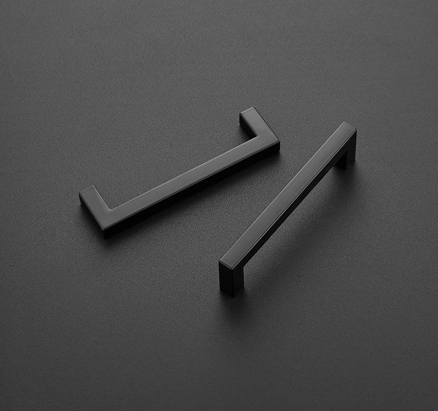 60 Manijas Cuadradas Acero Inox 5pulg Negro Mate