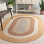 Alfombra Ovalada 4x6ft Braided Marrón y Claro Lavable