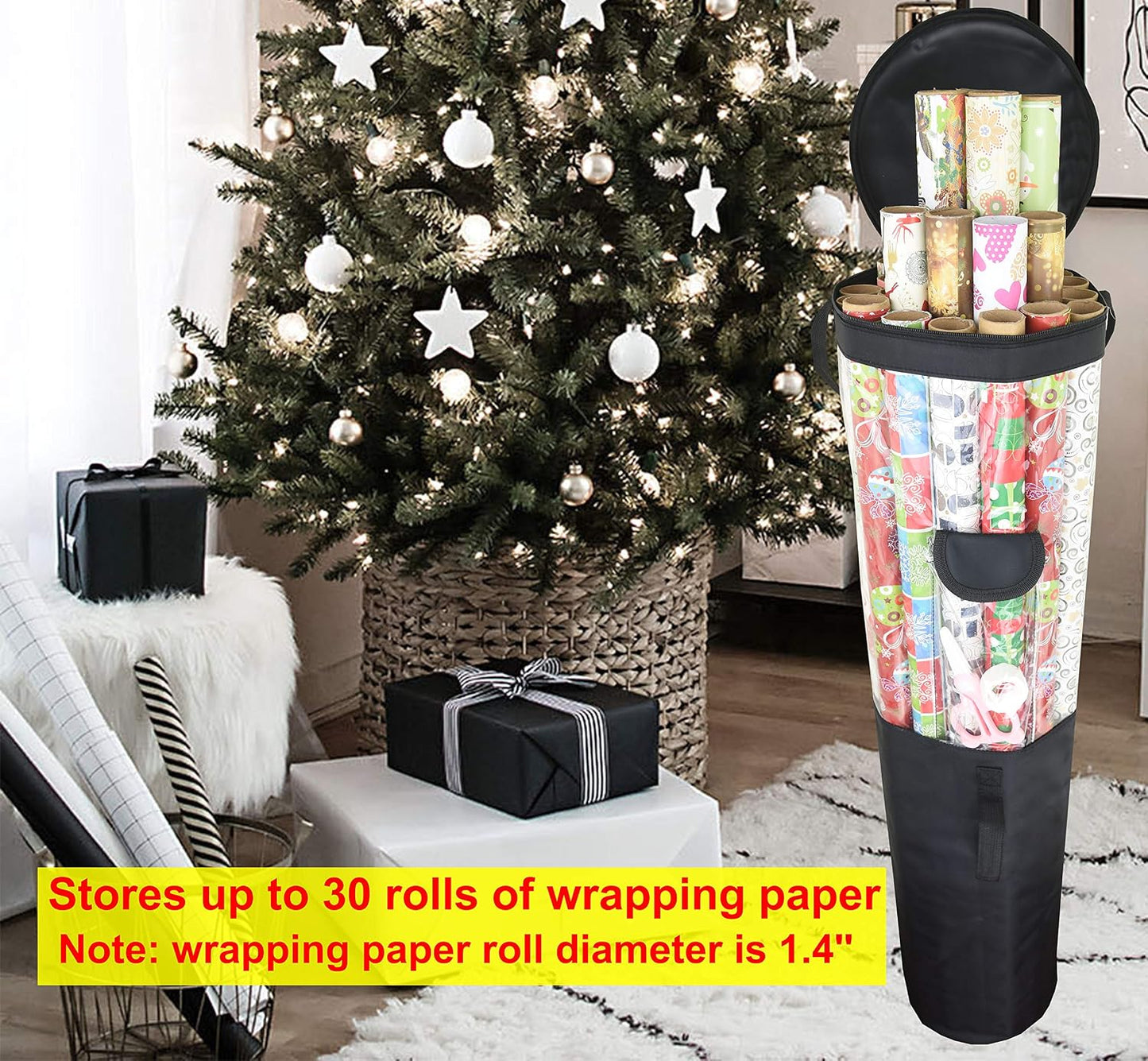 Organiz. bolsa regalo 9x40.9" resistente negro