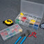 Caja plástico almacenamiento 8x4-5/8" con tapa y 5 divisores