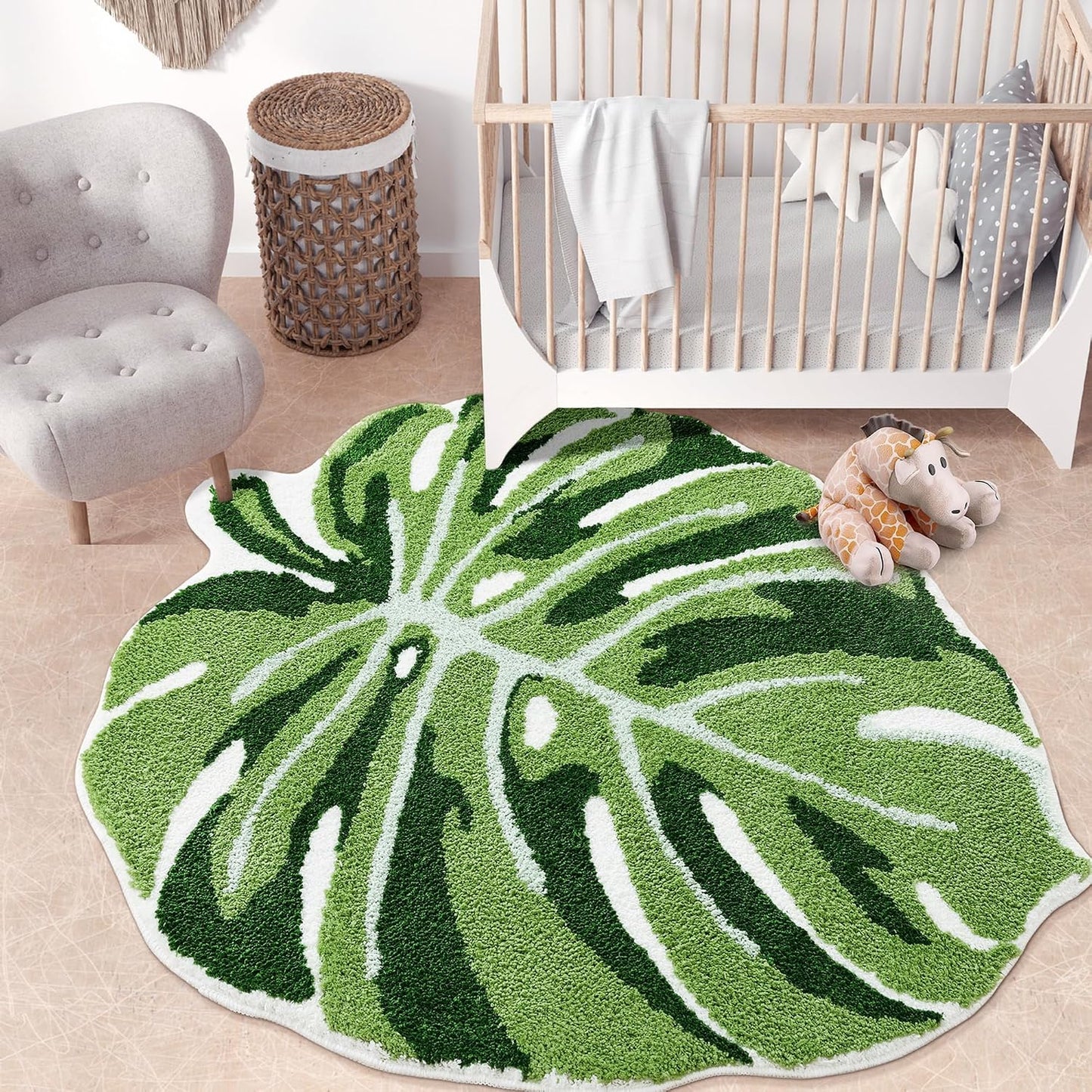 Alfombra Monstera antiderrap microfibra 43x36"