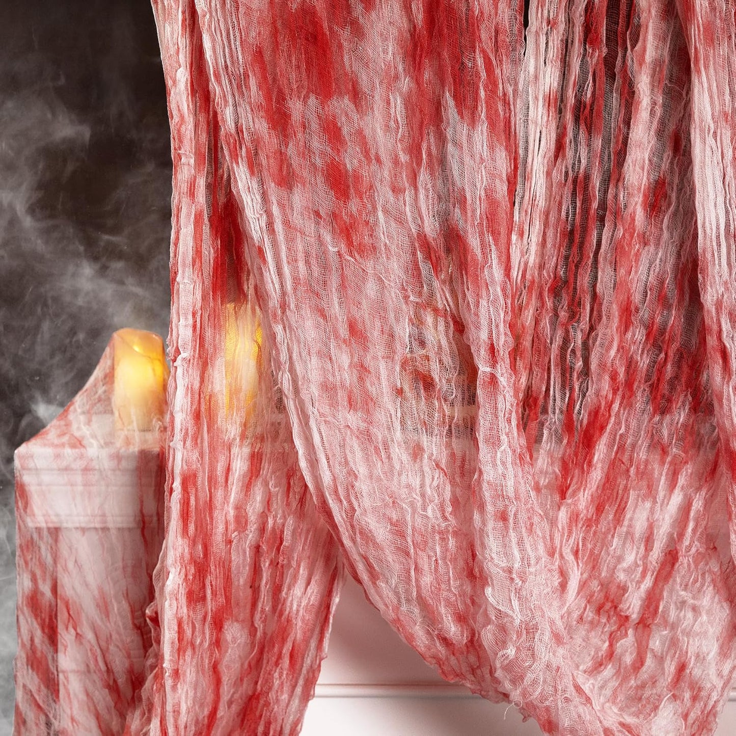 Tela espeluznante Halloween 400x85 rojo para decoración