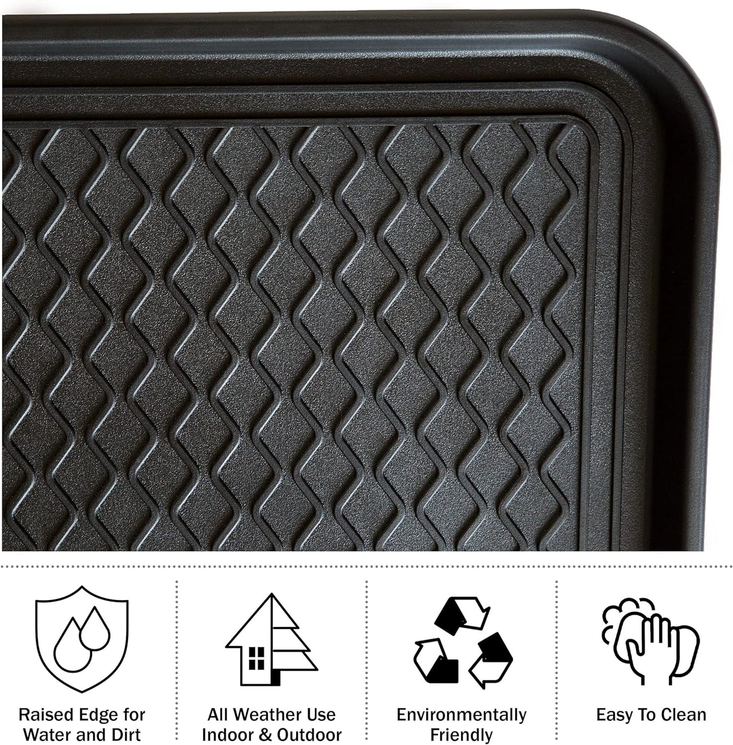 Alfombrilla botas ecológica 30x15" negra