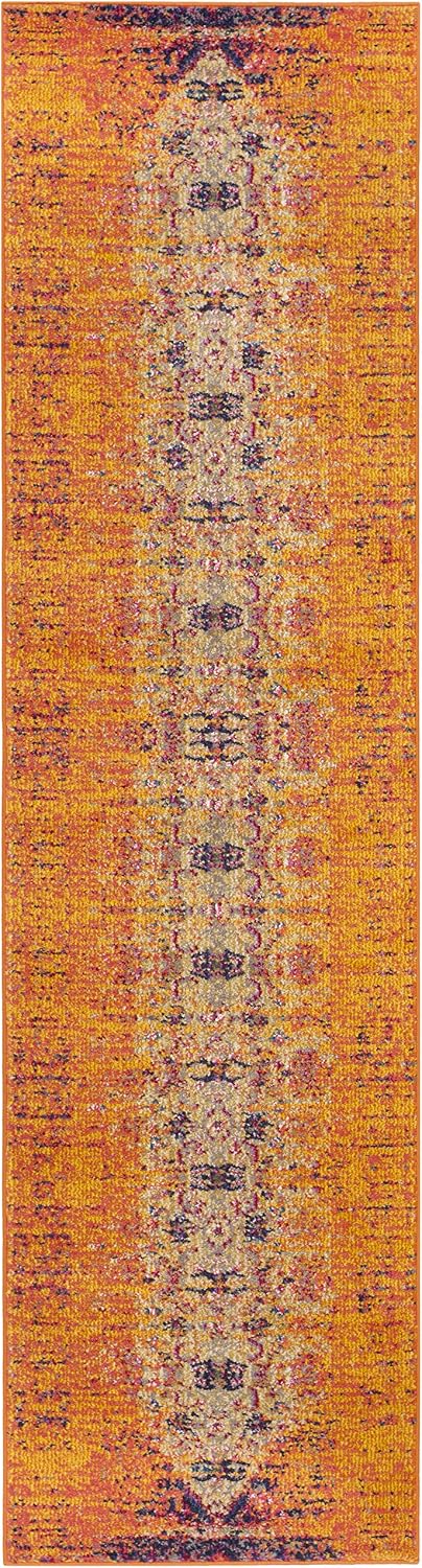 Tapete Moderno Abstracto Estilo Vintage Gris Naranja