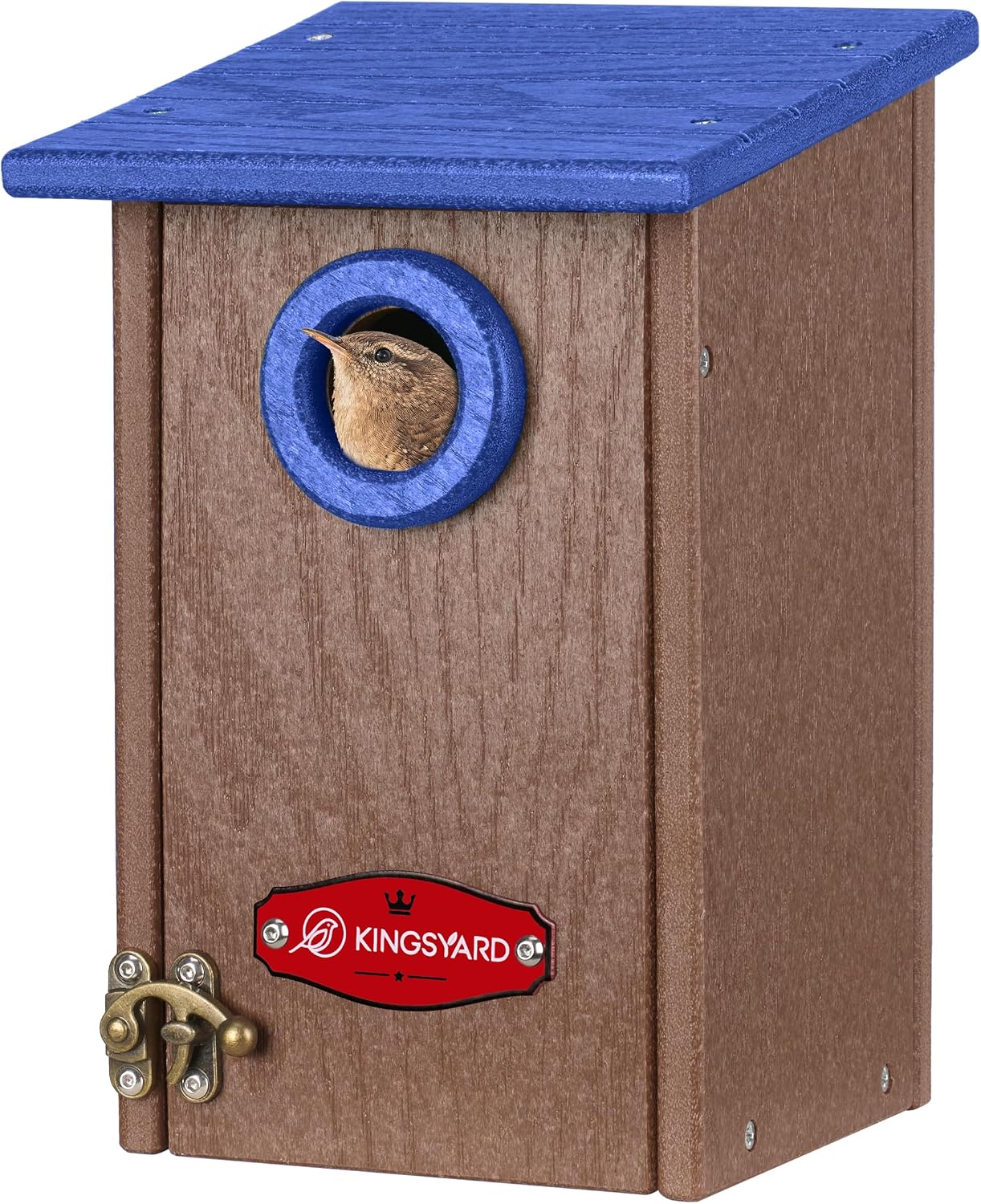 Casa pájaros plástico reciclado exterior azul