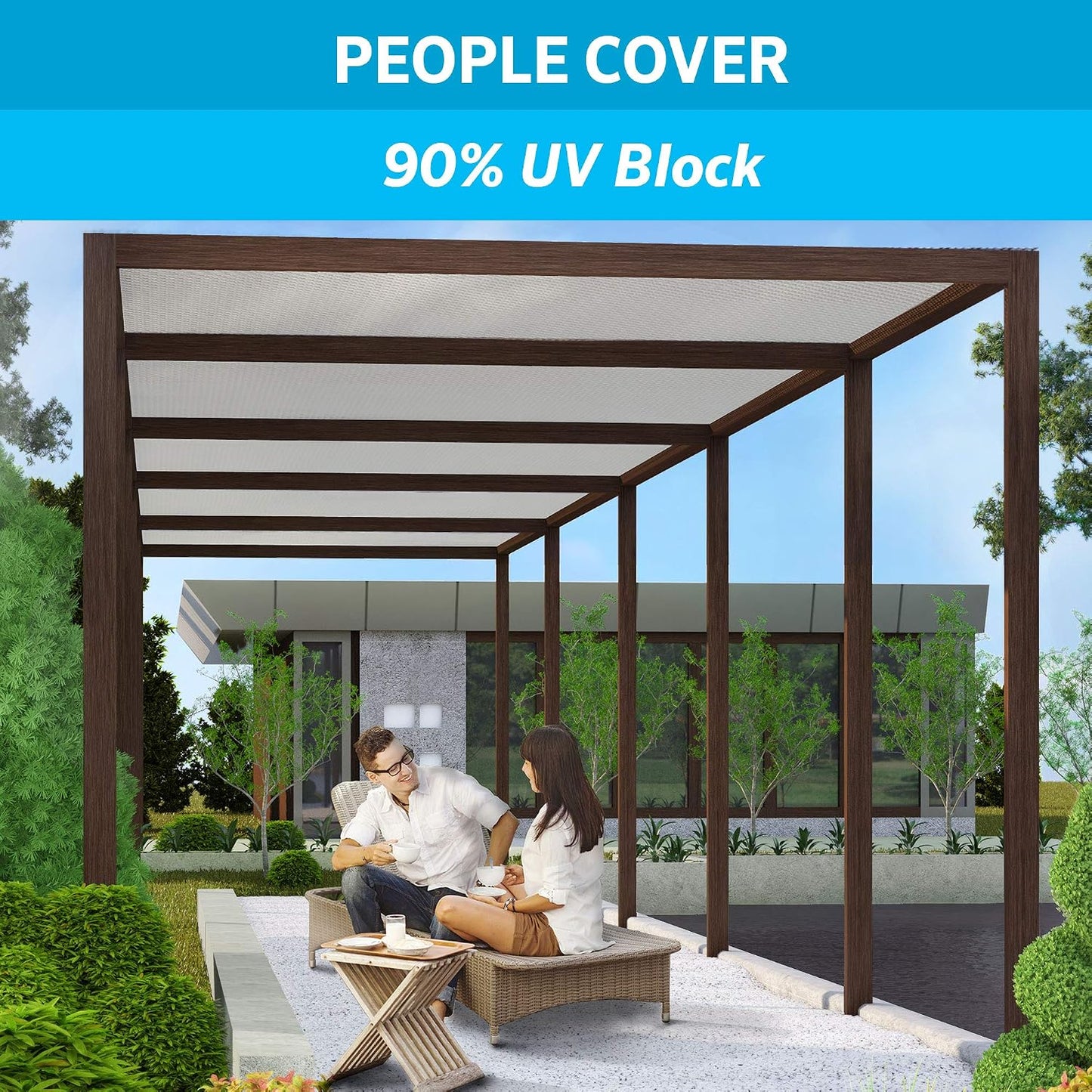 Tela protección solar 90% UV cubierta sombra transpirable