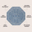 Alfombra octagonal filigrana 5ft azul marino/gris patio