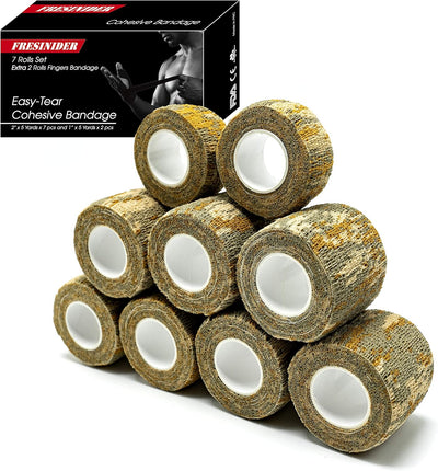 9 Rollos Gasa Cinta Atlética Autoadhesiva 2x5yd