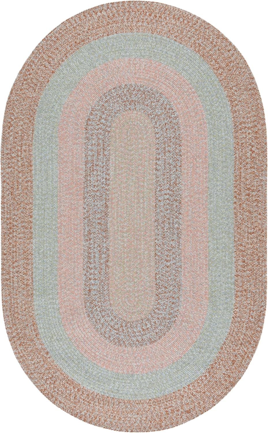 Alfombra exterior lavable trenzada 6x9ft marrón y gris