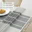 Mantel rústico lino impermeable 55x102pulg gris