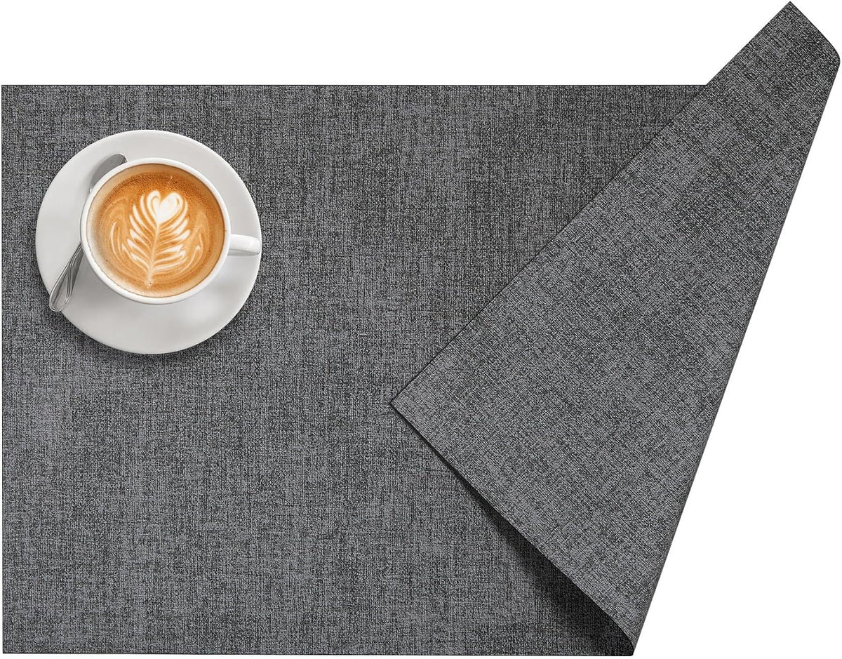 6 Manteles Reversibles Piel Sintética Impermeables Cocina