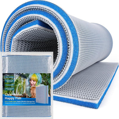 Almohadilla filtro acuario 8 capas hilo cortado 47.24x15.75pulg