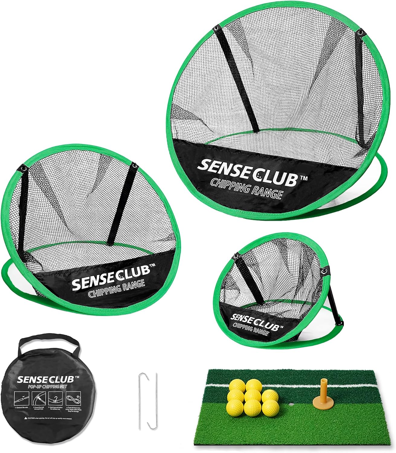 Red de astillado plegable para práctica de golf interior