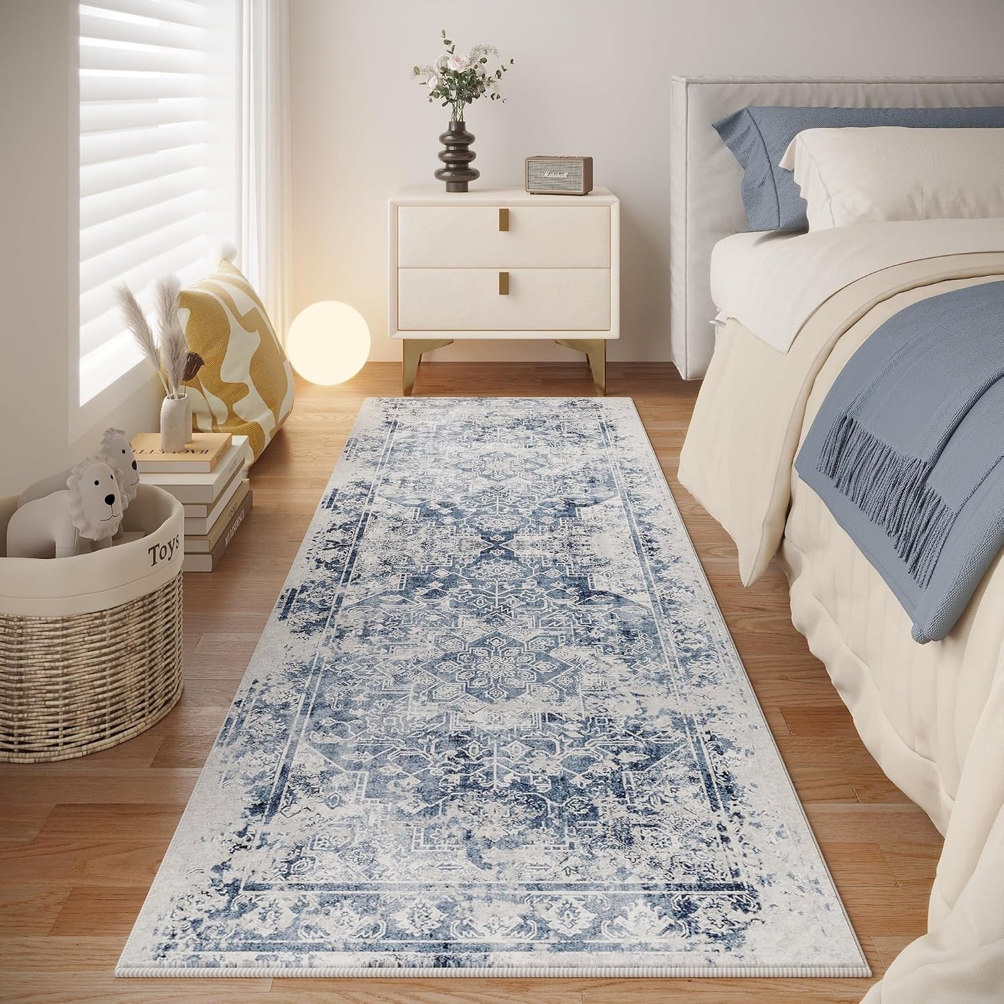 Alfombras pasillo azules 2x6ft antiderrap suaves