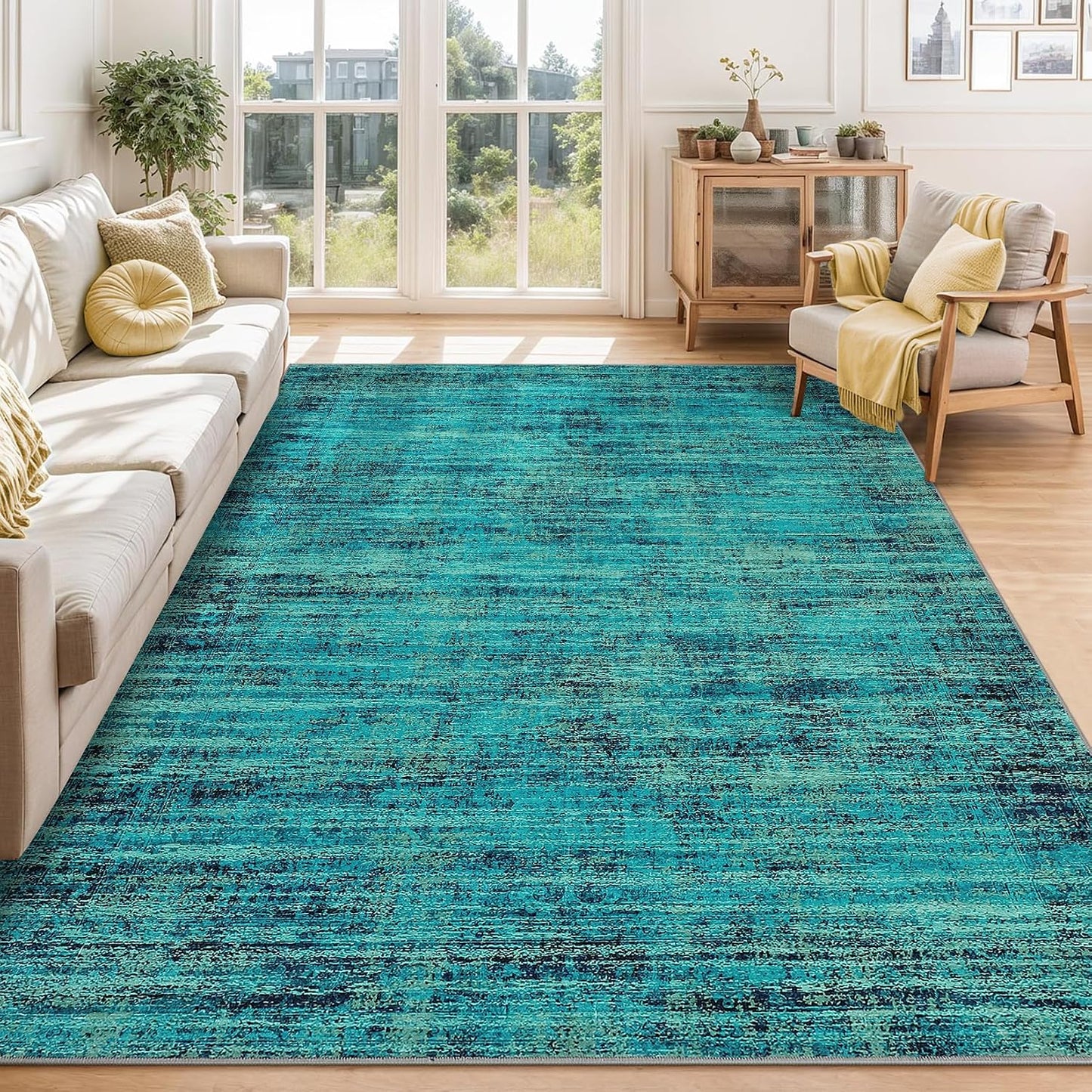 Alfombra lavable 5x7ft suave vintage plegable dormitorio