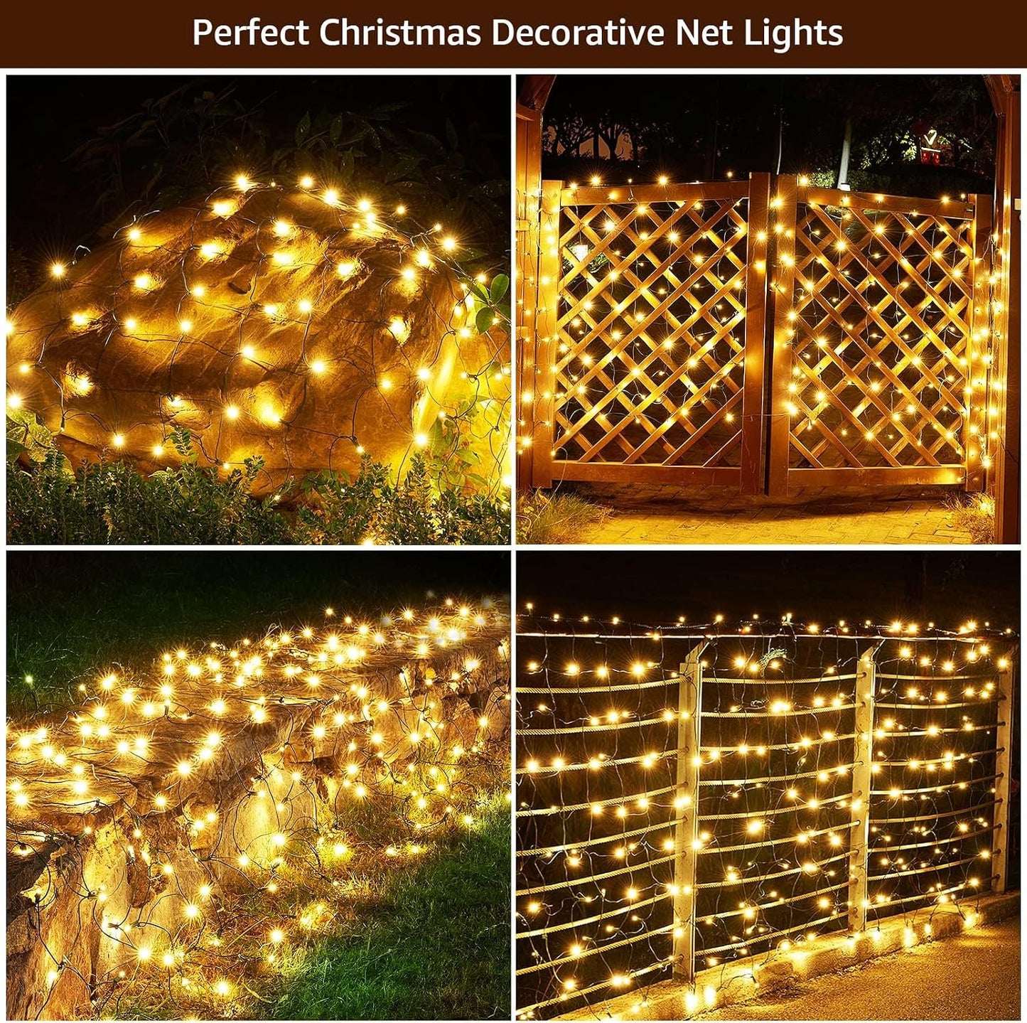 Tira luces LED 120 led 6x4ft impermeable para árboles y