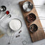 Combo tazas y cucharas medidoras acero inox plateado