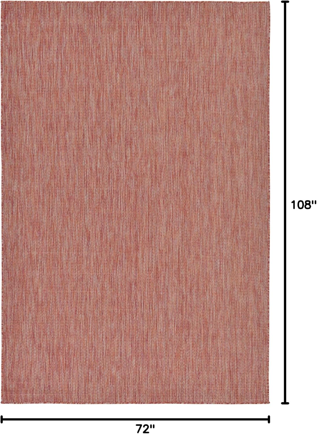 Alfombra transición sólida jaspeada 6x9ft rojo óxido/beige