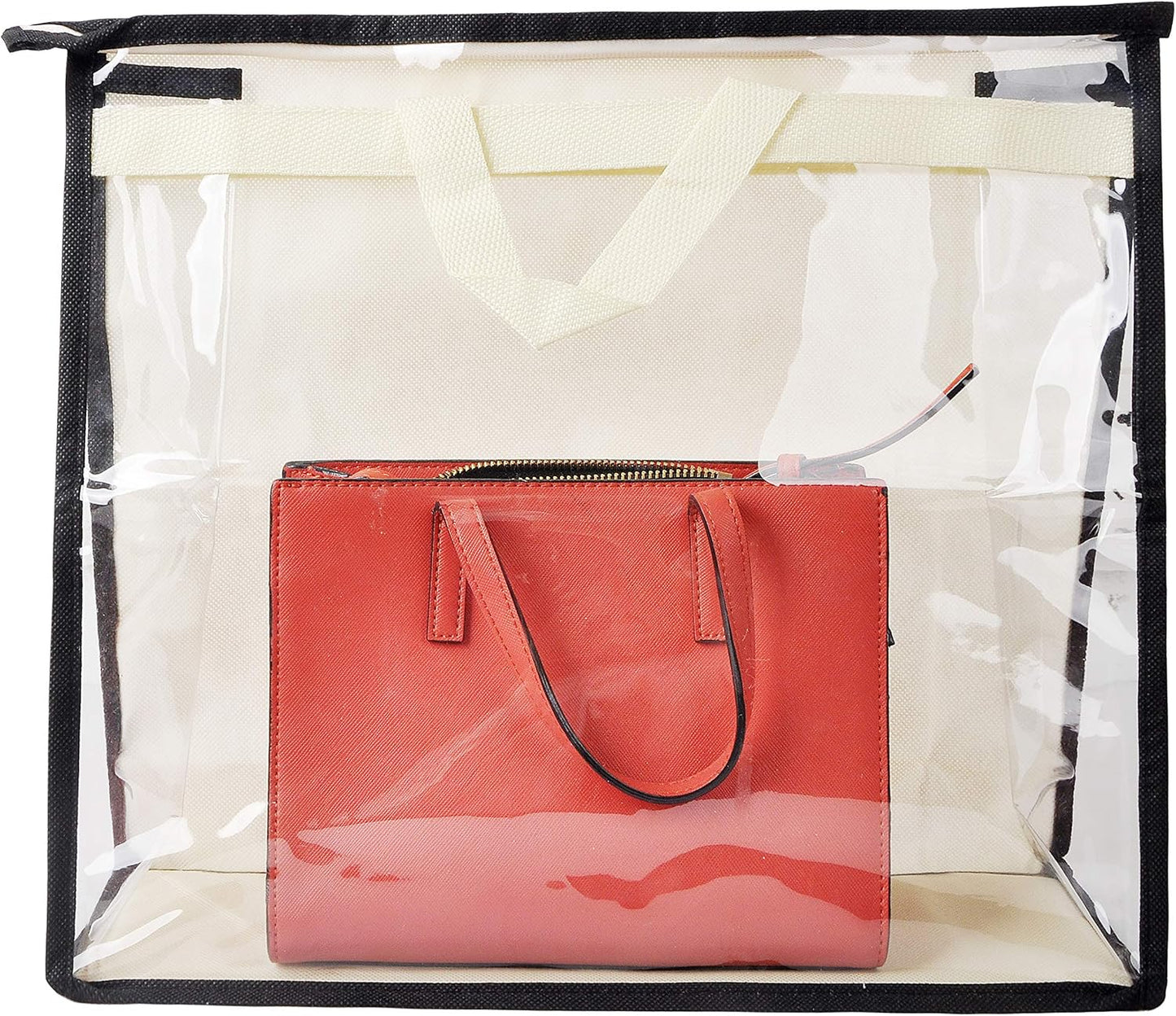 Bolso PVC transparente XXL con cremallera ahorra espacio