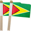 Mini banderas mano Guyana 5x8pulg pack 12