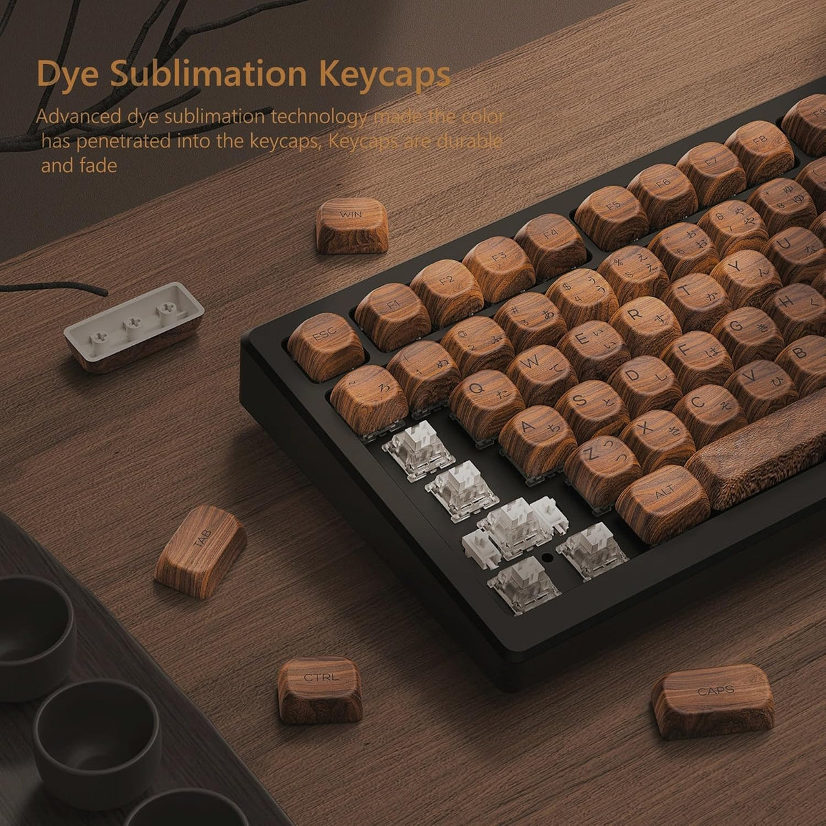 Teclas PBT MOA Cherry MX Juego de Teclas Nogal