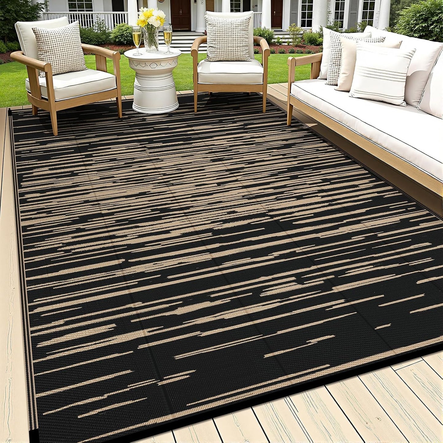 Alfombra exterior 6x9ft impermeable reversible patios