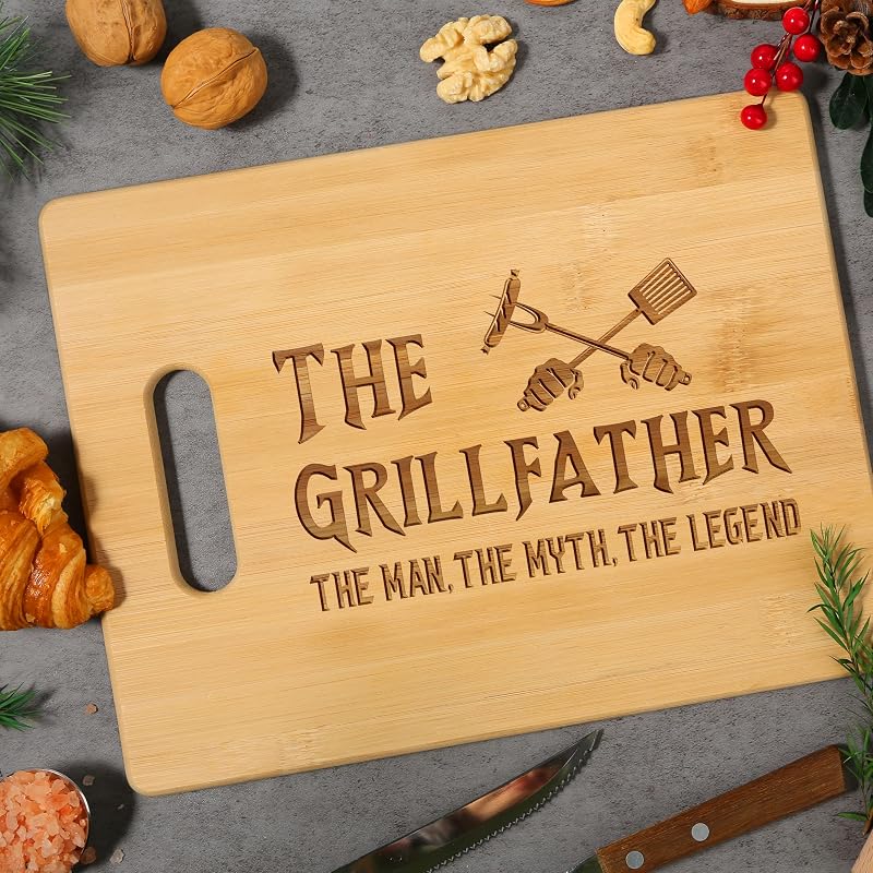 Tabla cortar bambú grabada regalo papá The Grillfather