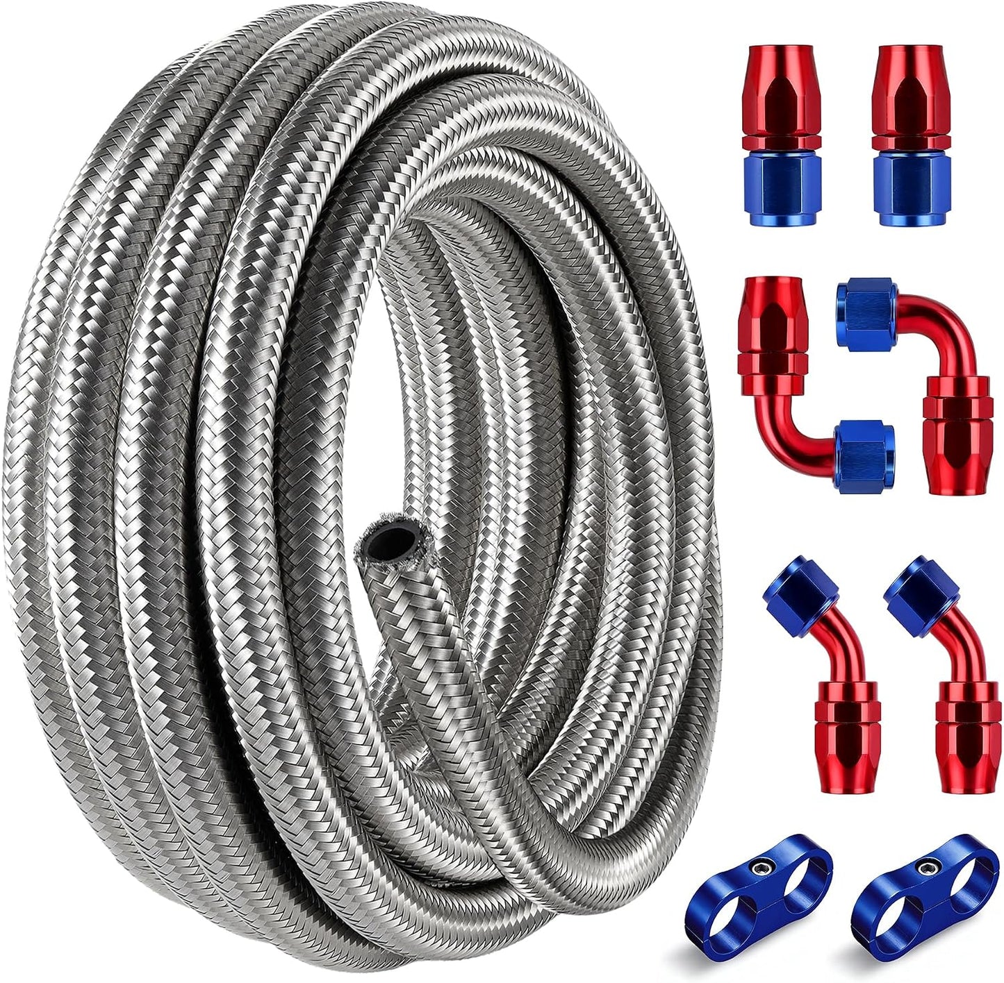 Kit manguera combustible AN4 CPE 10" color plateado