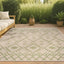 Tapete bohemio marroquí 5x8ft beige/verde para patio y