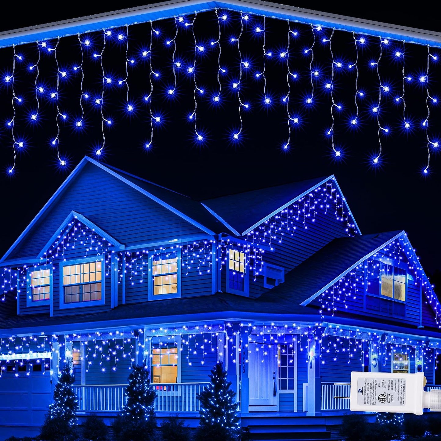 Luces Navidad 32pies 8modos impermeables azul