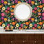 Papel tapiz floral adhesivo verde baño 17.5x393.5