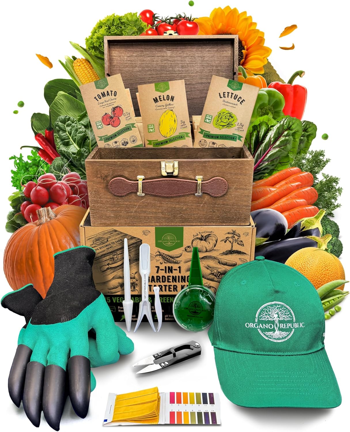 Kit 75 semillas jardín vegetales caja con suministros